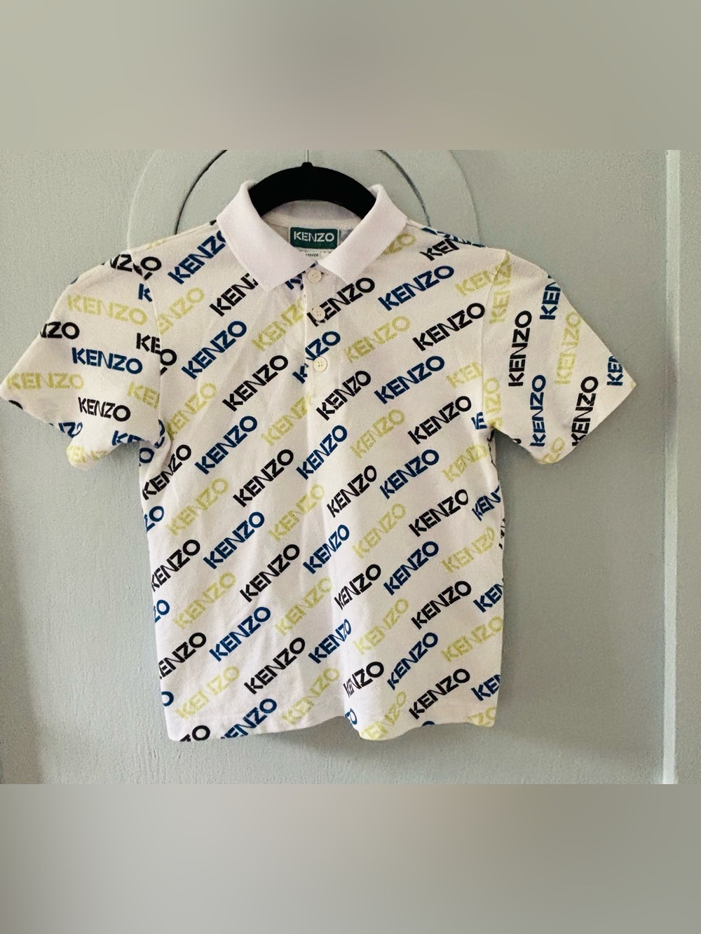 Boys Kenzo Paris white Henley Polo tshirt size 4T